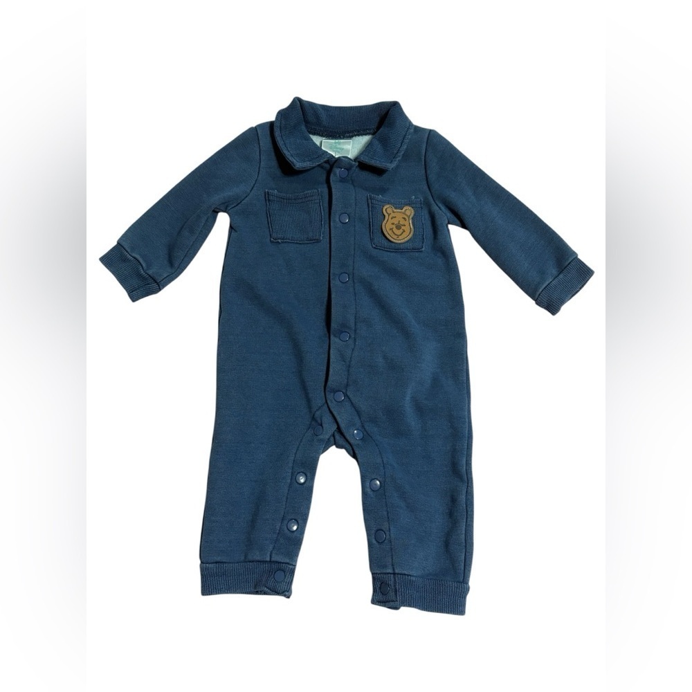 Disney blue and white romper suit 2 pieces with embroidery detail size 3/6 month